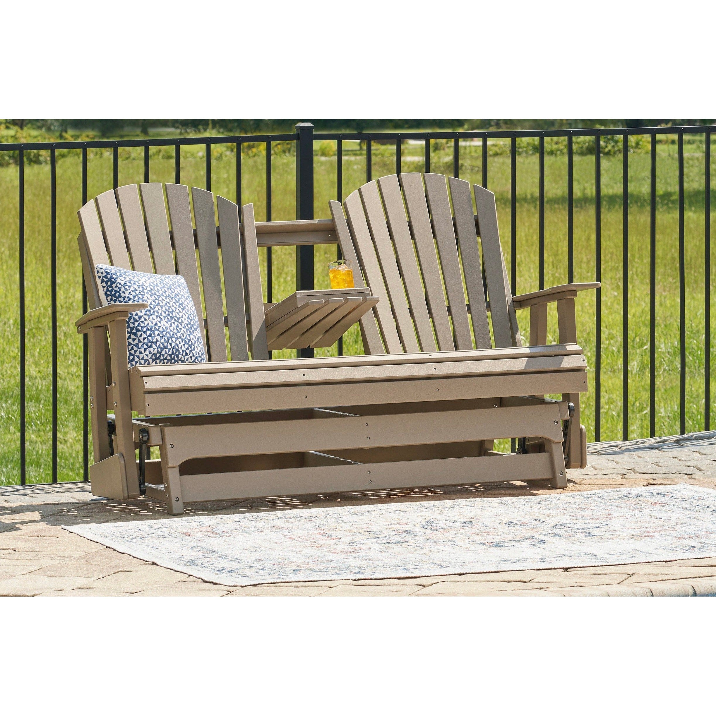 Poly Driftwood Outdoor 67 Swivel Glider Loveseat