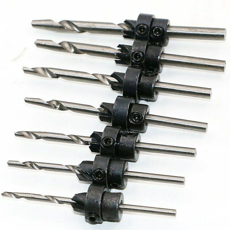 7pcs Wood Screw Drill Sinking Head Countersink Bit Cone Hole Woodworking