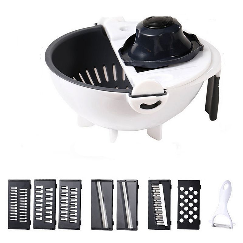 Department Store 9 In 1 Multi-function Vegetable Cutting Artifact; Household Potato Shredding Machine; Manual Kitchen Artifact; Cutting Vegetable Draining