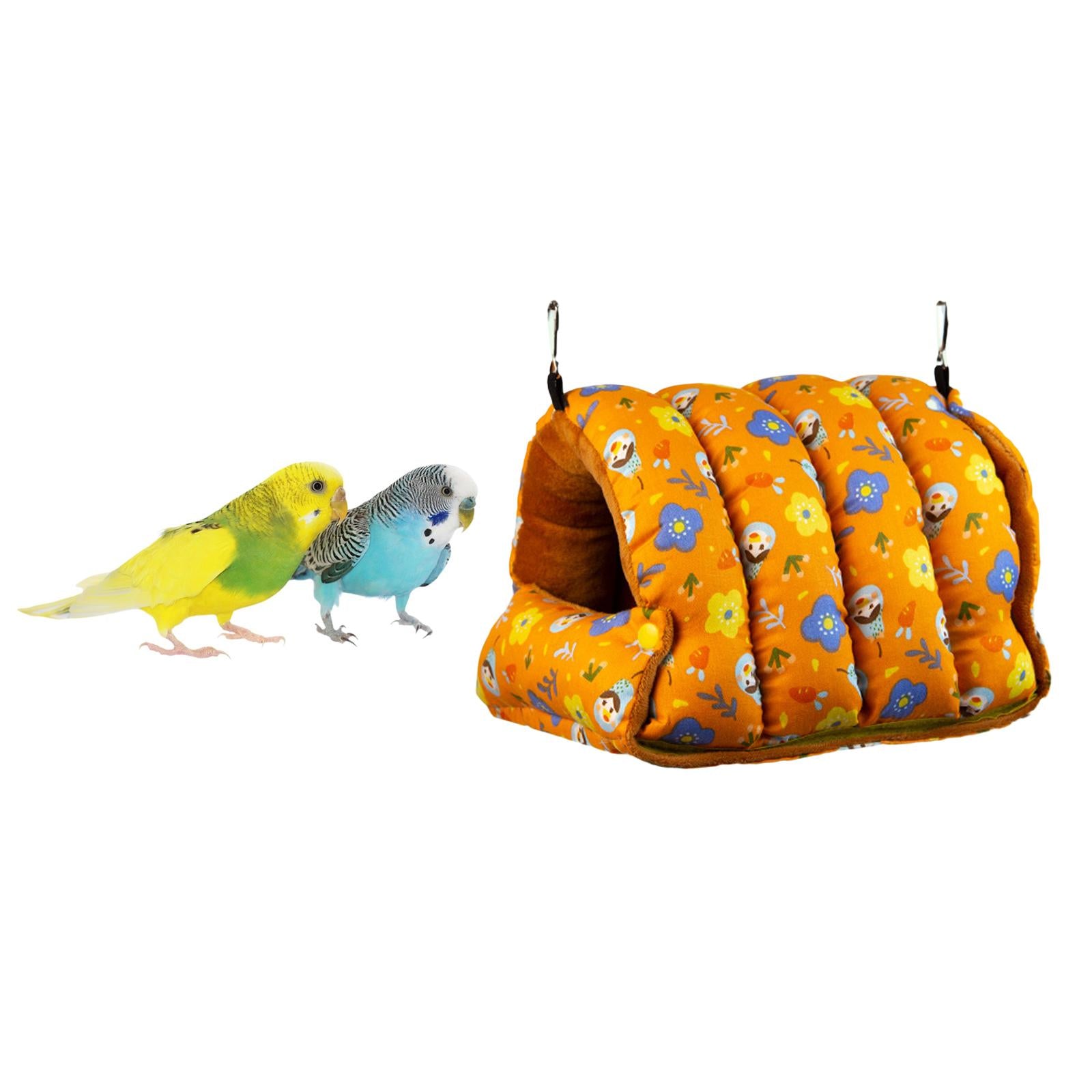 Warm Bird Nest， Hut Comfortable Swing Parrot Hideaway， Bed Birdcage Accessories Orange Large