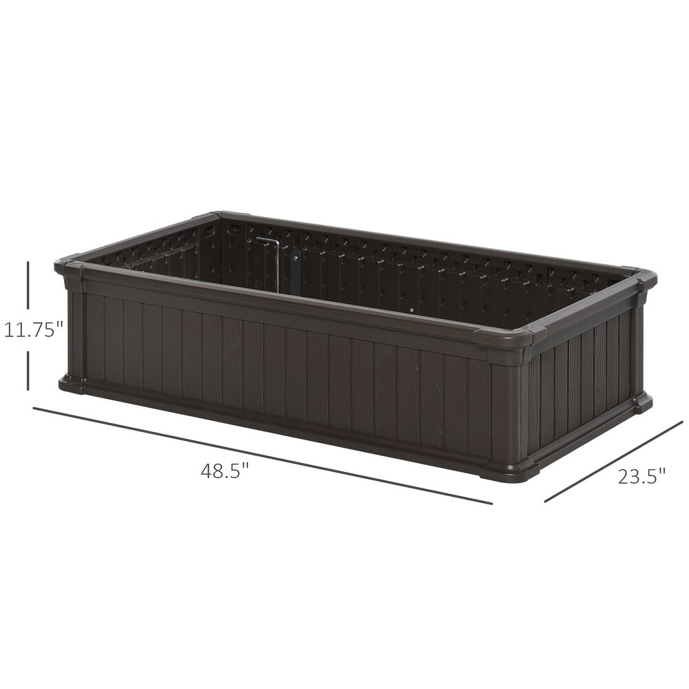 Outsunny 4' x 2' x 1' Raise Garden Bed  Planter Box for Flowers  Herbs Outdoor Backyard with Easy Assembly