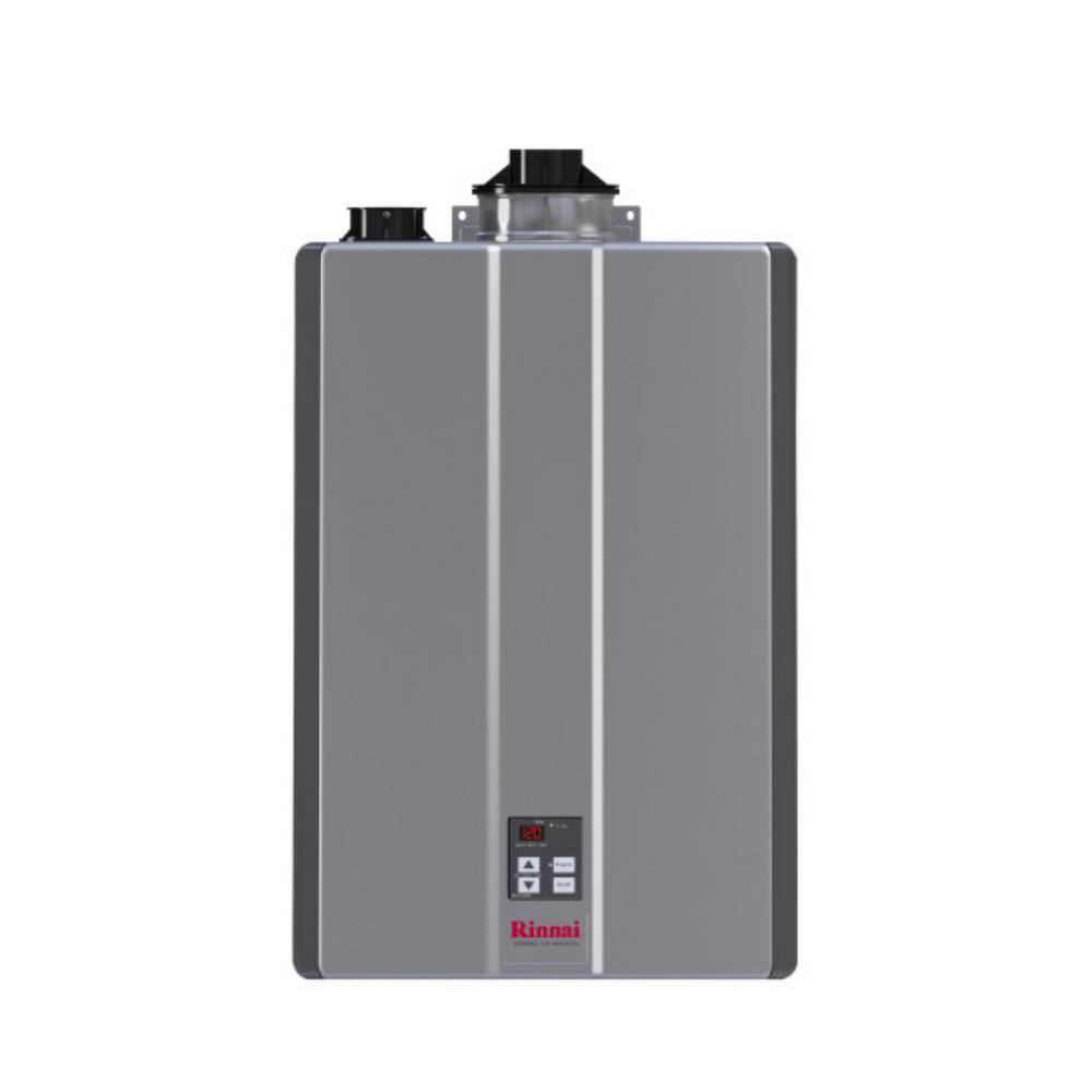 Rinnai Super High Efficiency Plus 10 GPM Residential 180000 BTU Natural Gas Interior Tankless Water Heater RU180iN