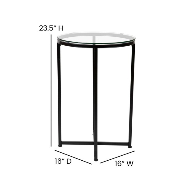 Emma And Oliver Glass Living Room Coffee Table With Crisscross Metal Frame