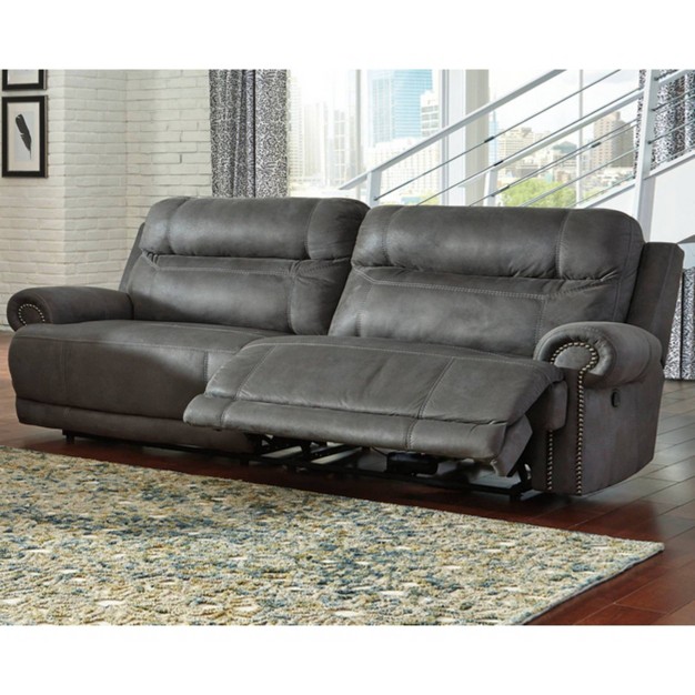 Austere 2 Seat Recliner Sofa Gray Signature Design By Ashley