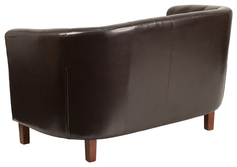 HERCULES Colindale Series Brown LeatherSoft Tufted Loveseat   Contemporary   Loveseats   by Buildcom  Houzz