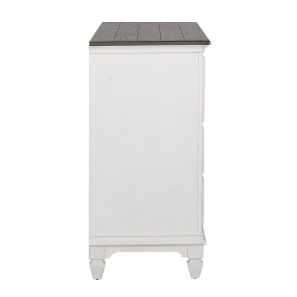 Copper Grove Allyson Park Wirebrushed White Charcoal Dresser and Mirror - - 25673984