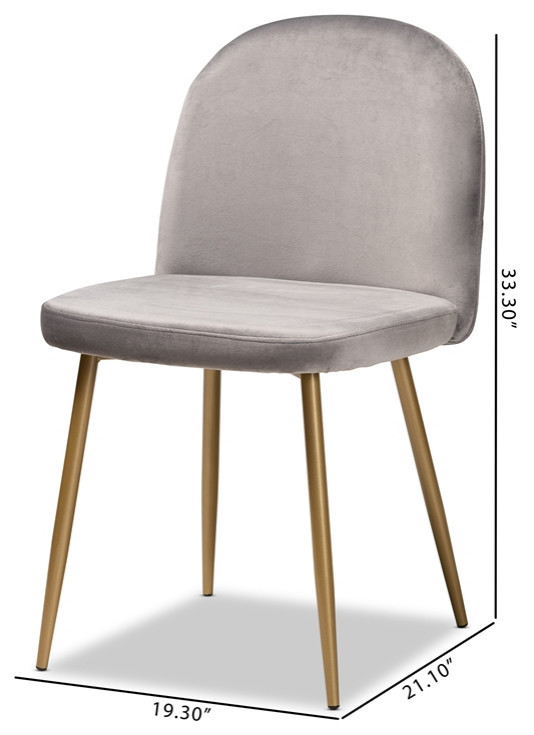 Bowery Hill Gray and Gold Finished Metal 2 Piece Dining Chair Set   Midcentury   Dining Chairs   by Homesquare  Houzz