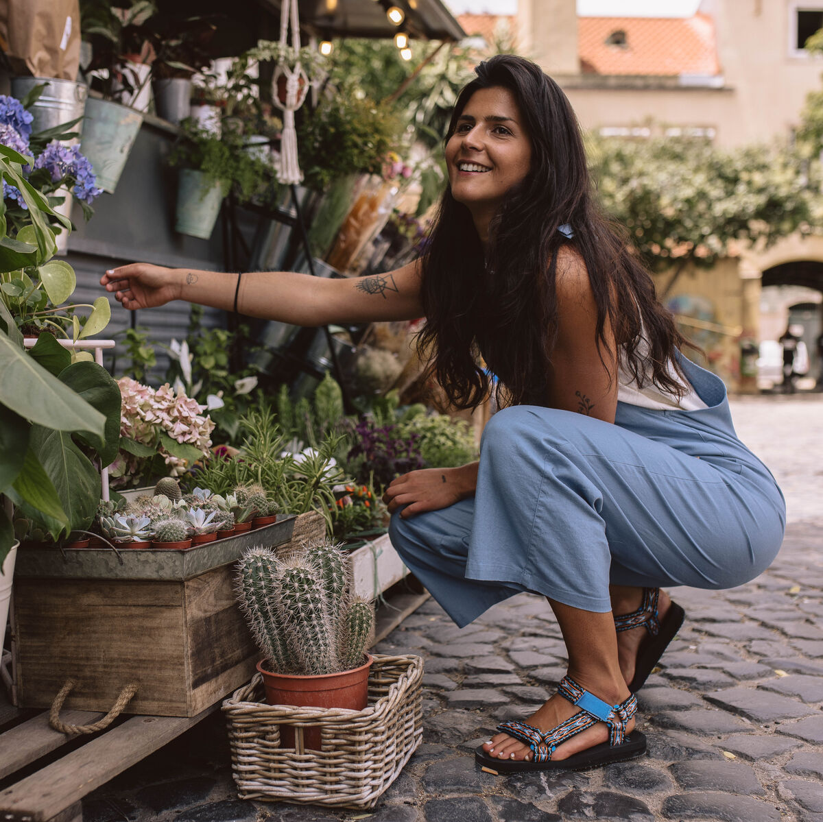 Carefree Hemp Dungarees - Blue Shadow