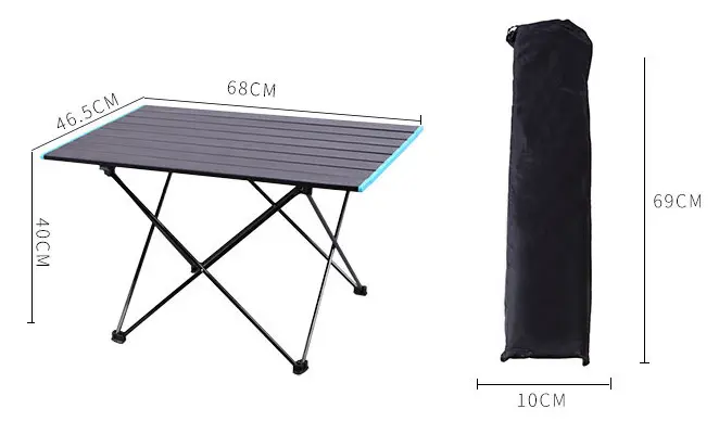 Outdoor camping folding table aluminum alloy portable ultra light camping BBQ table egg roll table