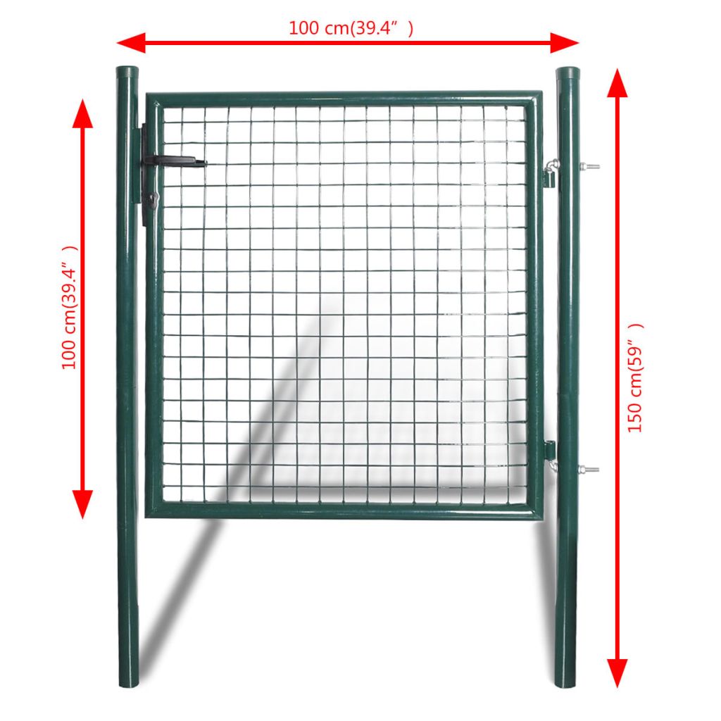 walmeck Single Door Fence Gate Powder-Coated Steel