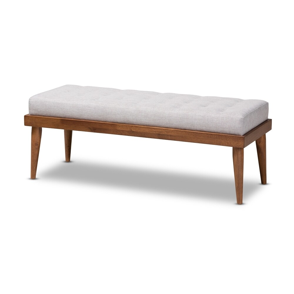 Carson Carrington Hjeltevad Mid century Fabric Bench