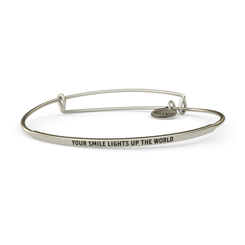 &Livy  Posy Wire Bracelet - Your Smile Lights Up The World