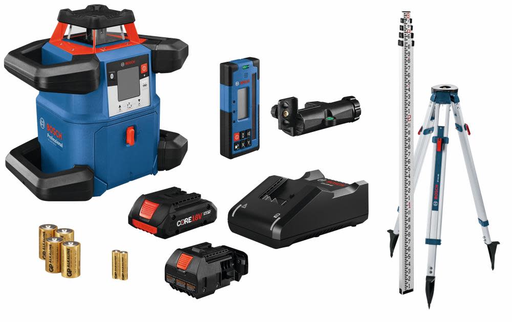 Bosch 18V REVOLVE4000 Connected Self-Leveling Horizontal Rotary Laser Kit GRL4000-80CHK from Bosch