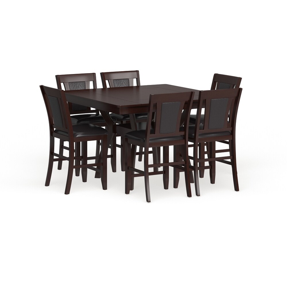 Dionne Contemporary Wood 7 Piece Counter Height Dining Set by Furniture of America