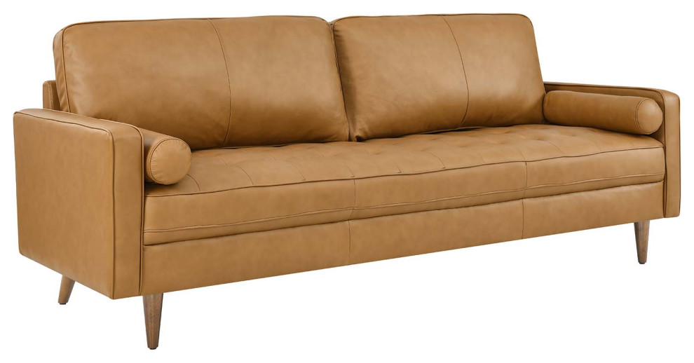 Valour 88 quotLeather Sofa   Midcentury   Sofas   by Modway  Houzz