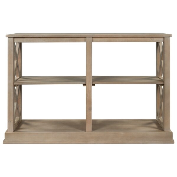 Console Table with Open Storage Spaces and 