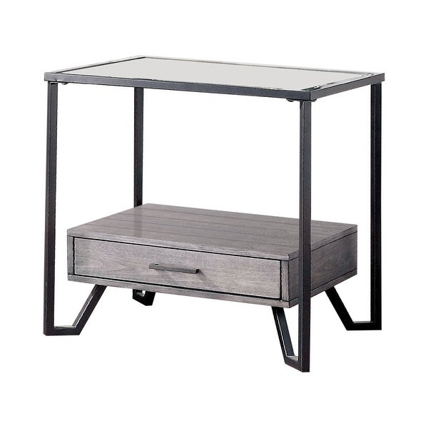 Furniture of America Korz Urban Grey 24-inch 1-shelf Side Table