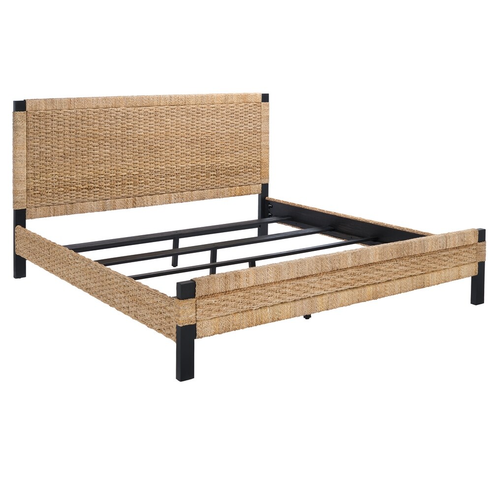 SAFAVIEH Couture Galen Woven Banana Stem Bed