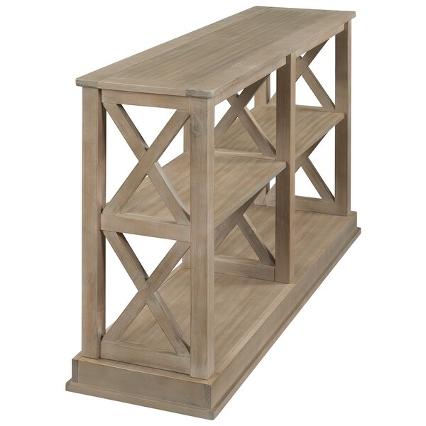 Console Table with Open Storage Spaces and 