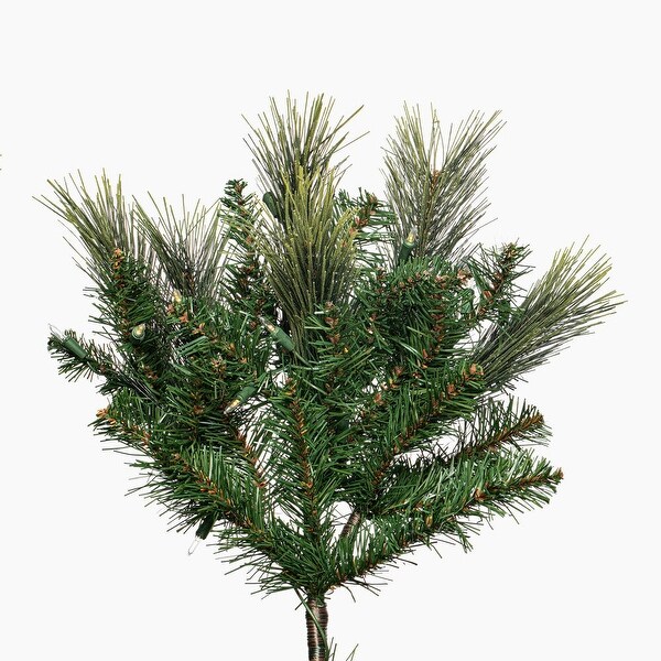 Vickerman 9' x 74 Emerald Mixed Fir Artificial Christmas Tree with Warm White LED Lights.