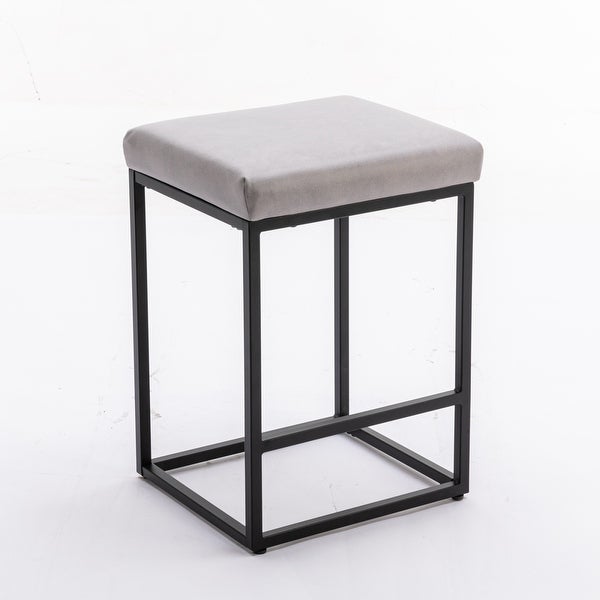 Backless Modern Barstools with Faux Leather