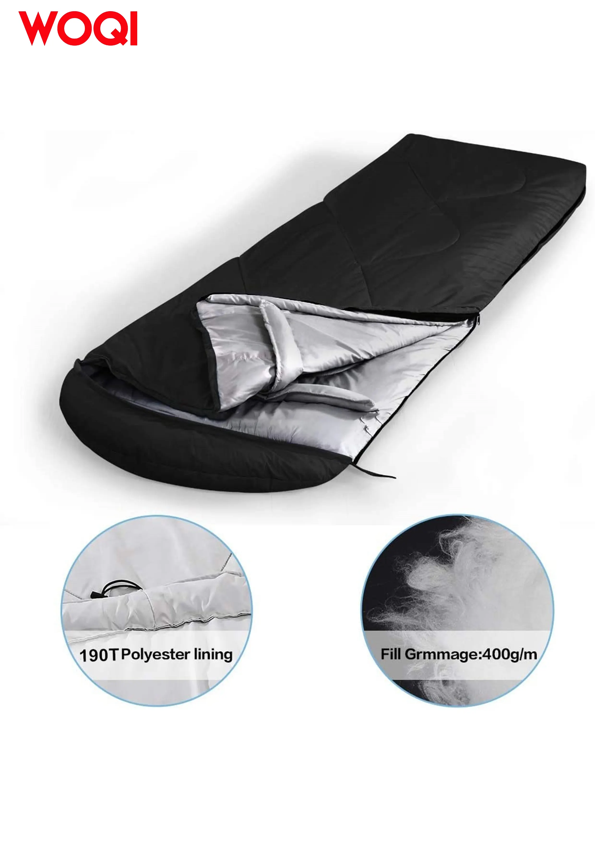 WOQI Self warming Heated Thermal Bivvy Survival Double Compression Sleeping Bag with 2 pillows