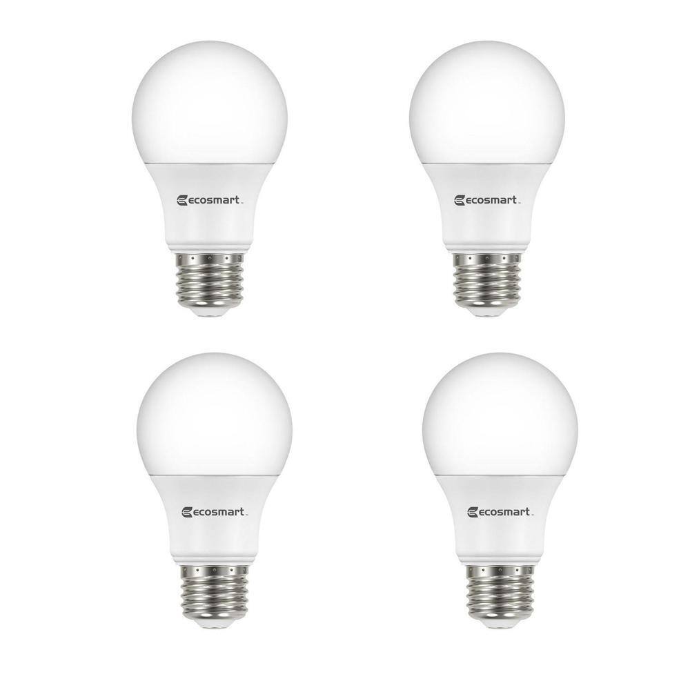 EcoSmart 100-Watt Equivalent A19 Dimmable LED Light Bulb Daylight (4-Pack) 11A19100WESD003