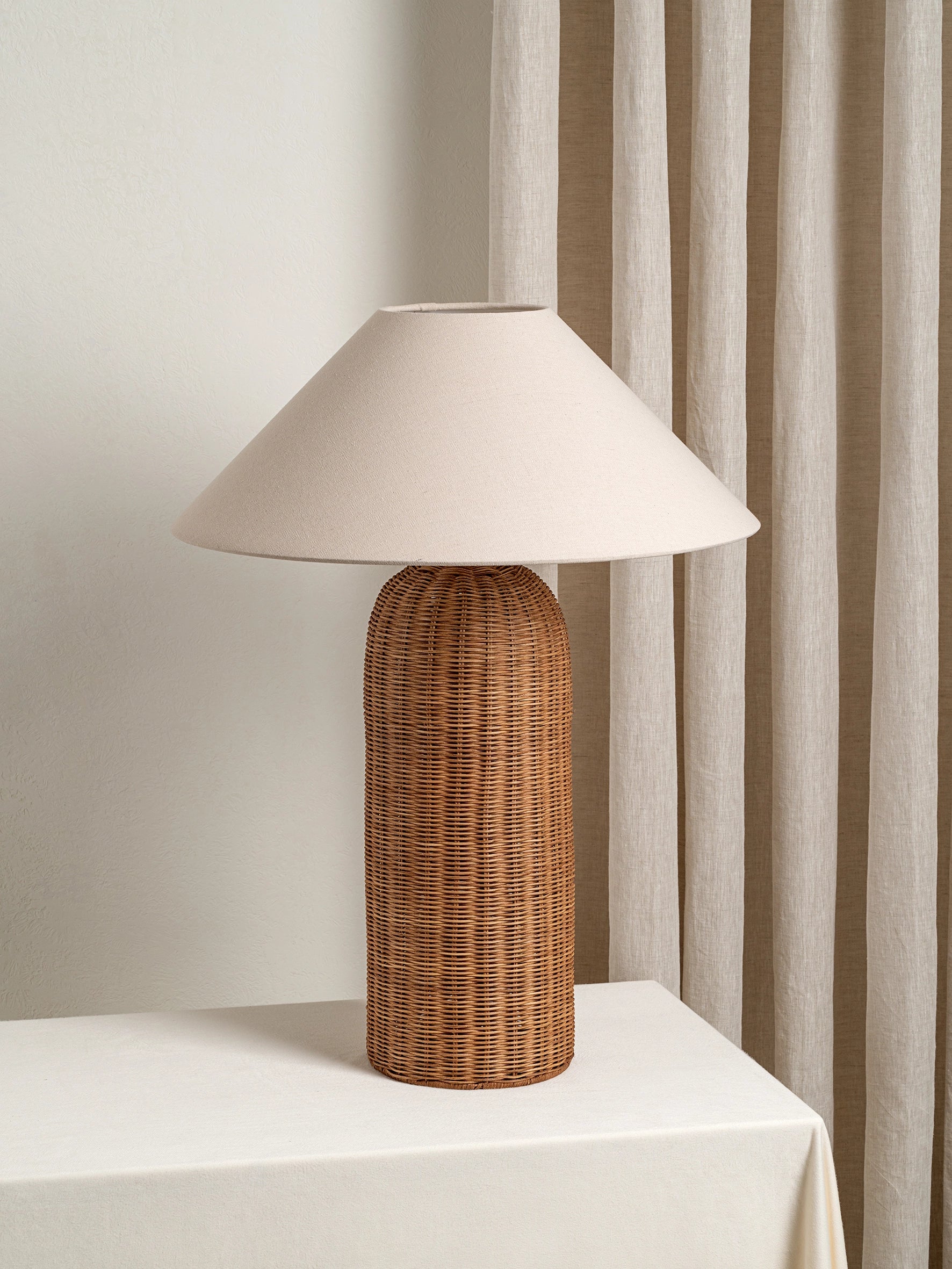 Ensia - extra large rattan table lamp