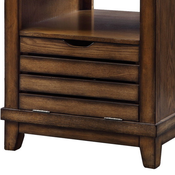 Benjara BM204475 Open Top Contemporary Wooden Cont...