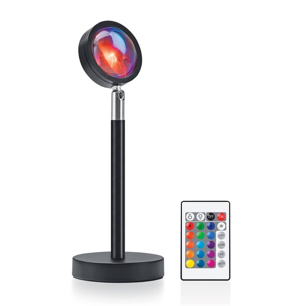 Rgb Sunset Projector Light With Remote Black West amp Arrow