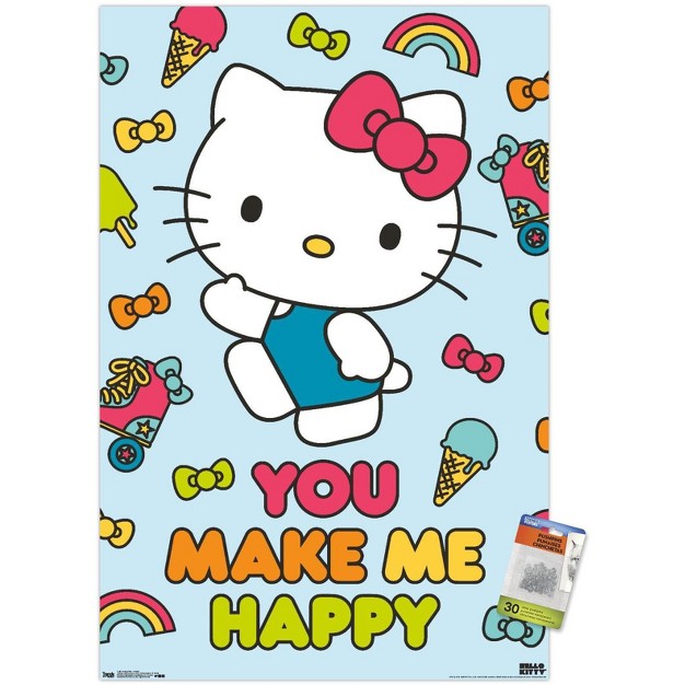 Trends International Hello Kitty Happy Unframed Wall Poster Prints