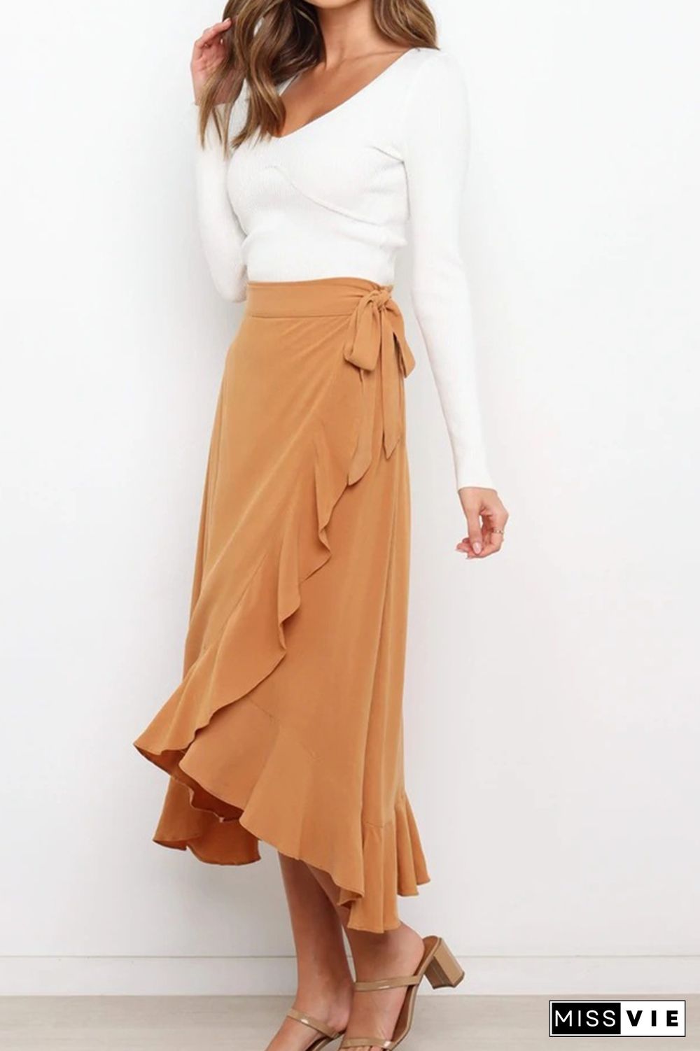 Solid Color Zip Skirt Wholesale