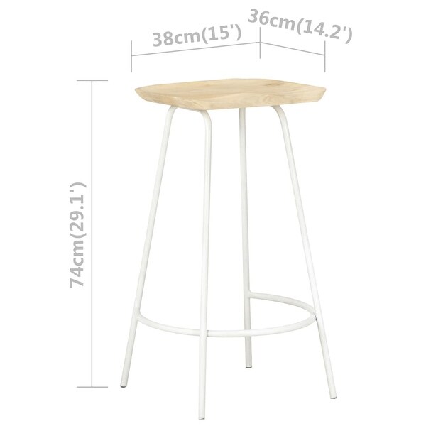 vidaXL Bar Stools 4 pcs Solid Mango Wood