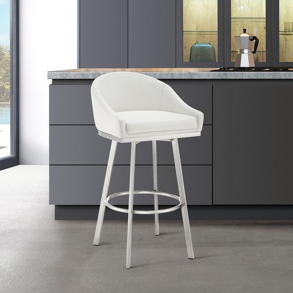 Noran Swivel Counter/Bar Stool with Faux Leather