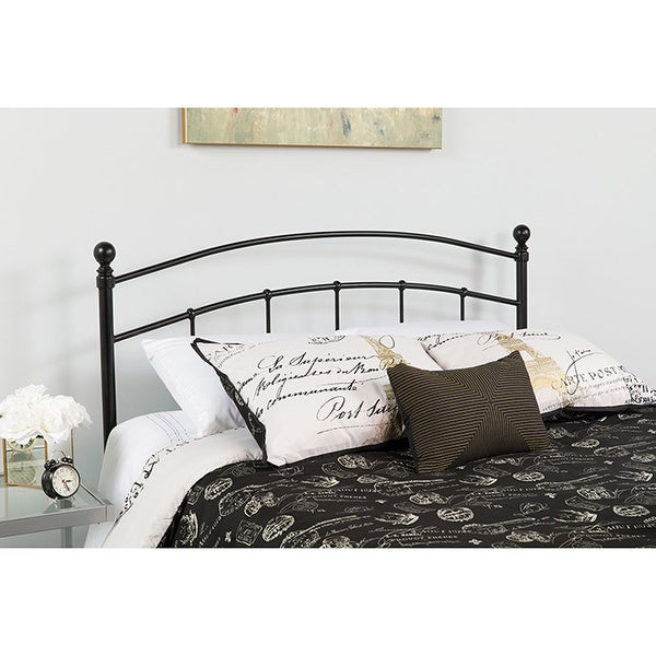 Offex Decorative Black Metal Full Size Open Slat Headboard - - 27413828