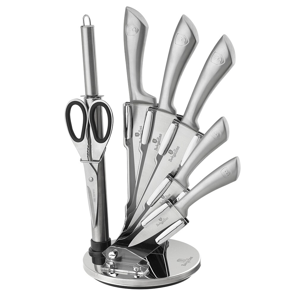 Berlinger Haus 8 Piece Knife Set w/ Acrylic Stand  Steel Collection