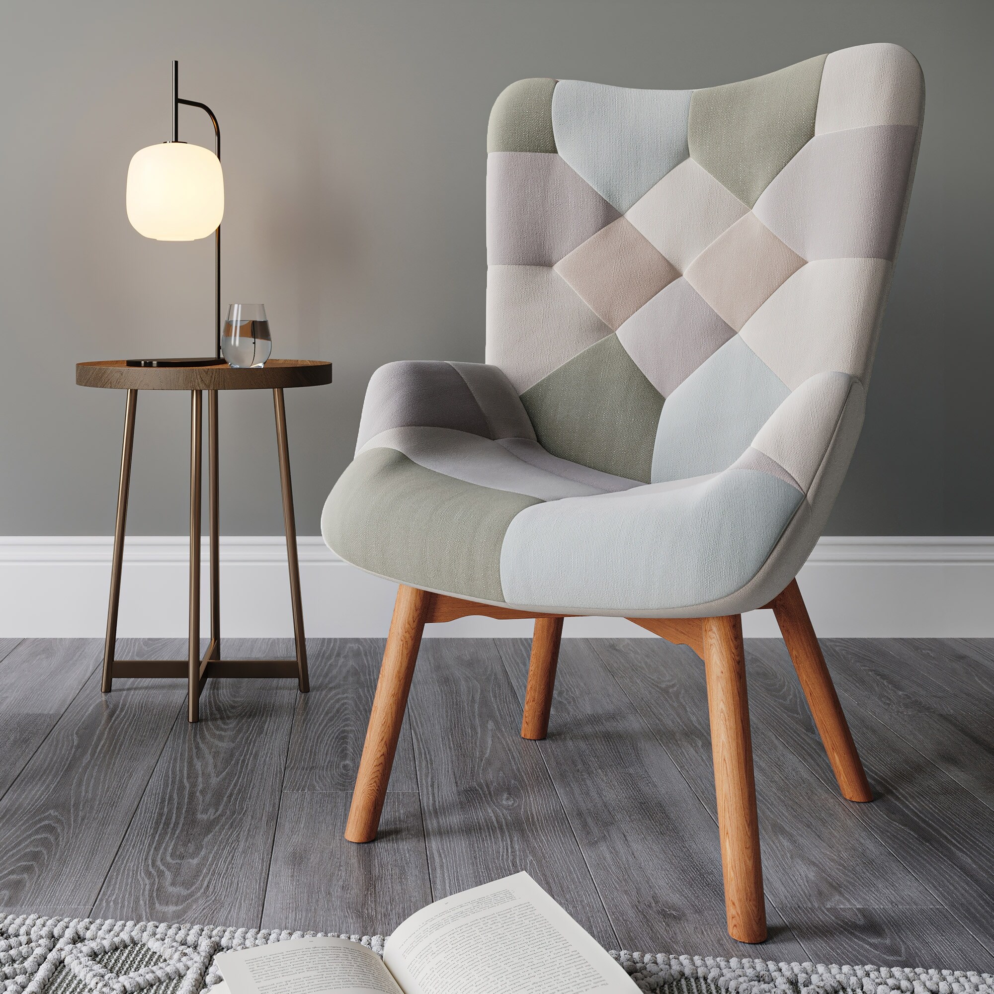 BELLEZE Paramount Accent Chair Multicolor Linen Available in 2 Options - 27.17