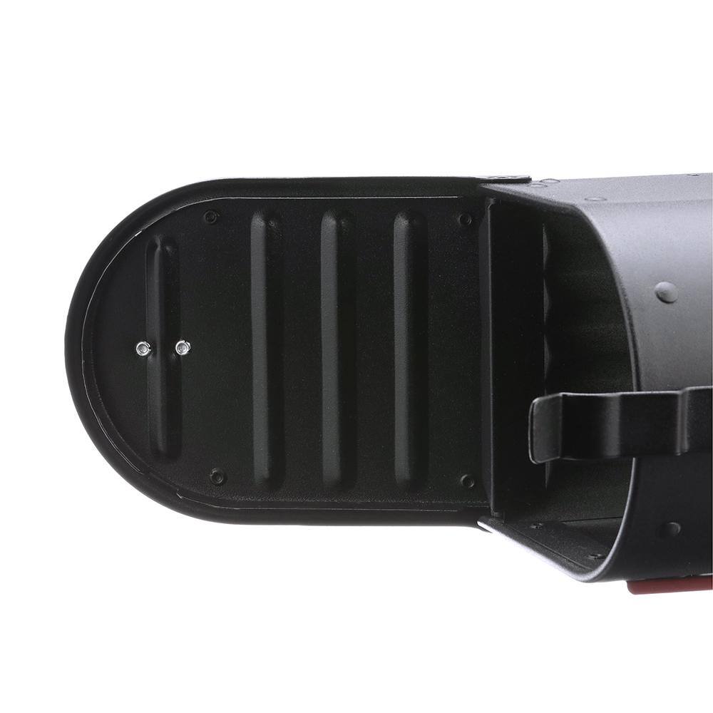 Architectural Mailboxes Admiral Textured Black Medium Aluminum Post Mount Mailbox ADM11BAM