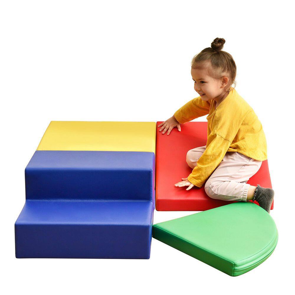 TIRAMISUBEST 4-Piece Toddlers' Multi-Color Soft Foam Playset for Climb and Crawl TXXY296663AAL