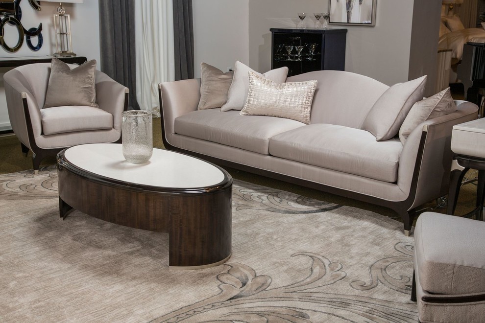 AICO Michael Amini Paris Chic Oval Cocktail Table   Contemporary   Coffee Tables   by Unlimited Furniture Group  Houzz