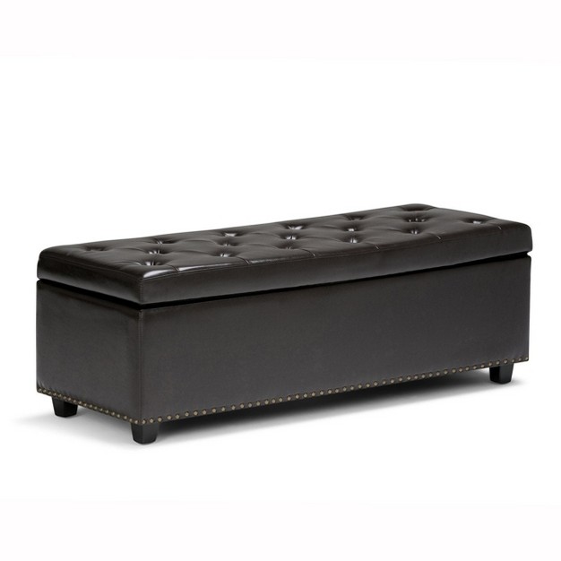 Simplihome Vegan Leather Storage Ottoman Hamilton