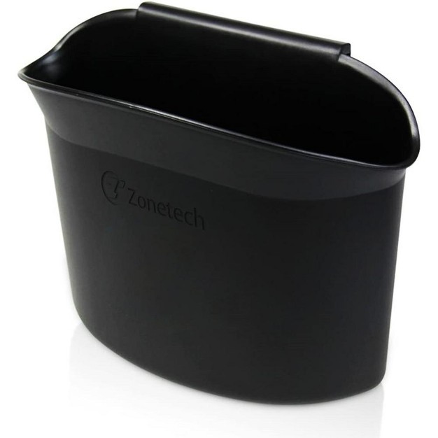 Zone Tech Mini Portable Hanging Car Garbage Can Black Universal Trash Can