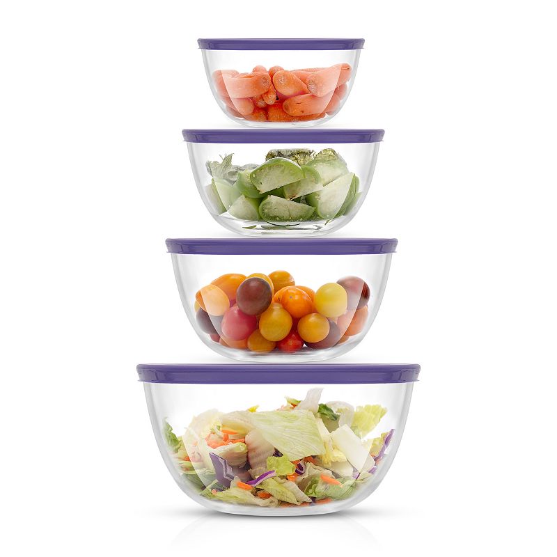 JoyFul 4-Piece Glass Mixing Bowl With Lids Set