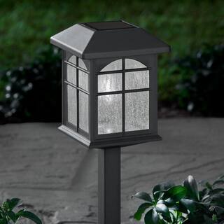 Hampton Bay TREMONT Solar Gray LED Path Light 15 Lumens Vintage Bulb with Glass Lens (2-Pack) C6100-03