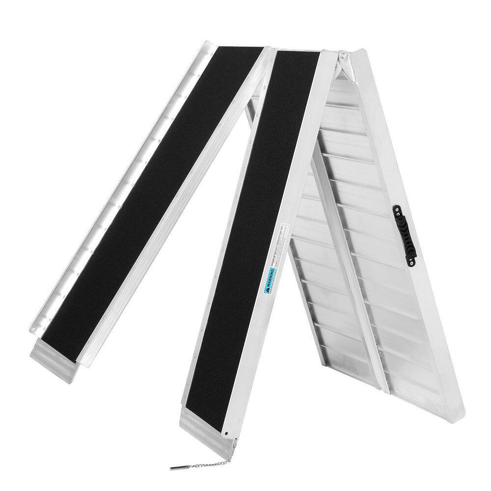 Karl home 7 ft. Non-Skid Aluminum Folding Ramp Suitable Compatible with Wheelchair Mobile Scooters Steps Home Stairs Doorways 738593449004