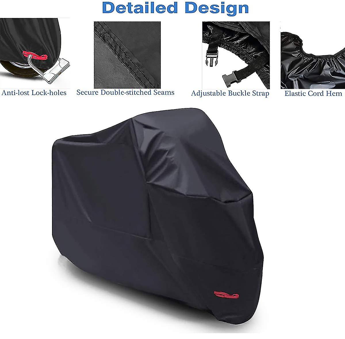 Motorcycle Cover Waterproof Outdoor Motorbike Scooter Cover Water Dust Uv Protective For Outside Storage With Lock Holes