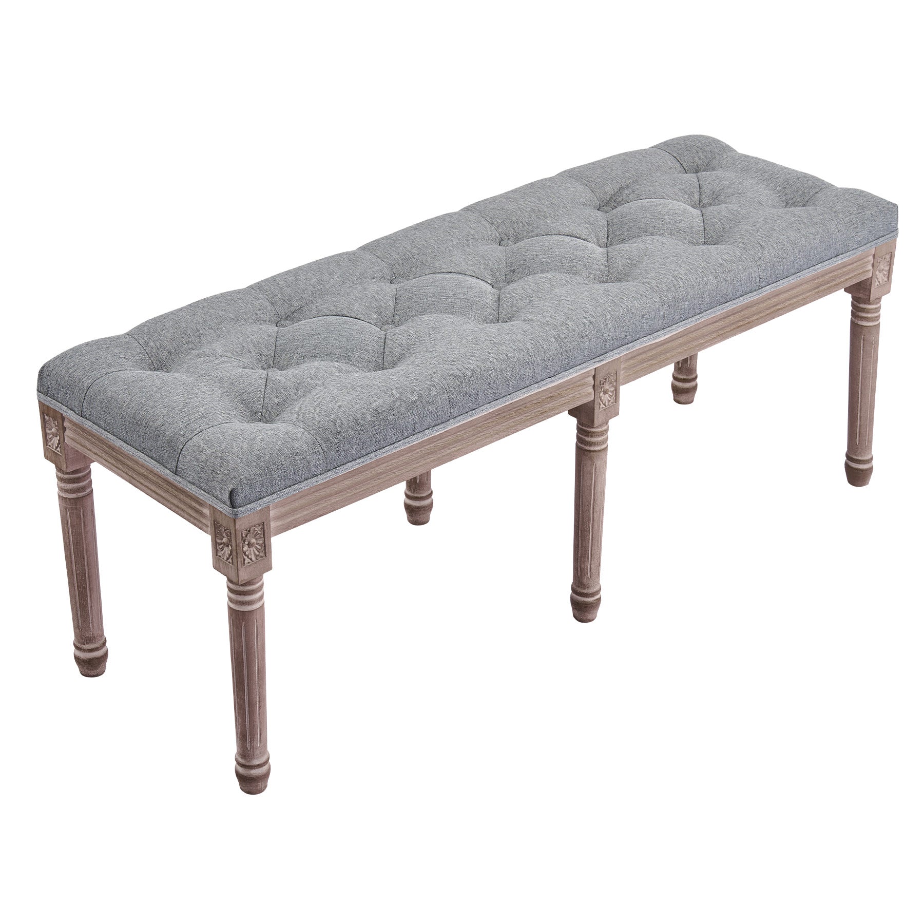 Bestco Linen Upholstered Bench for Entryway Bedroom Living Room 48