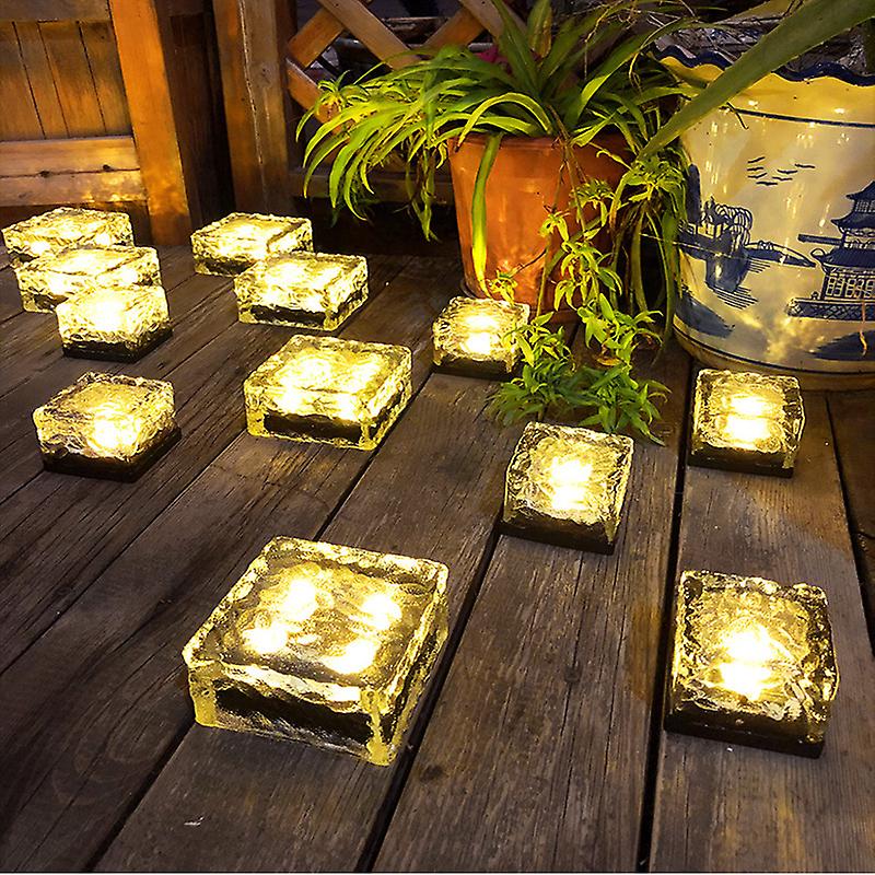 Outdoor 4led Solar Light Garden Light Colorful Glass Buried Light