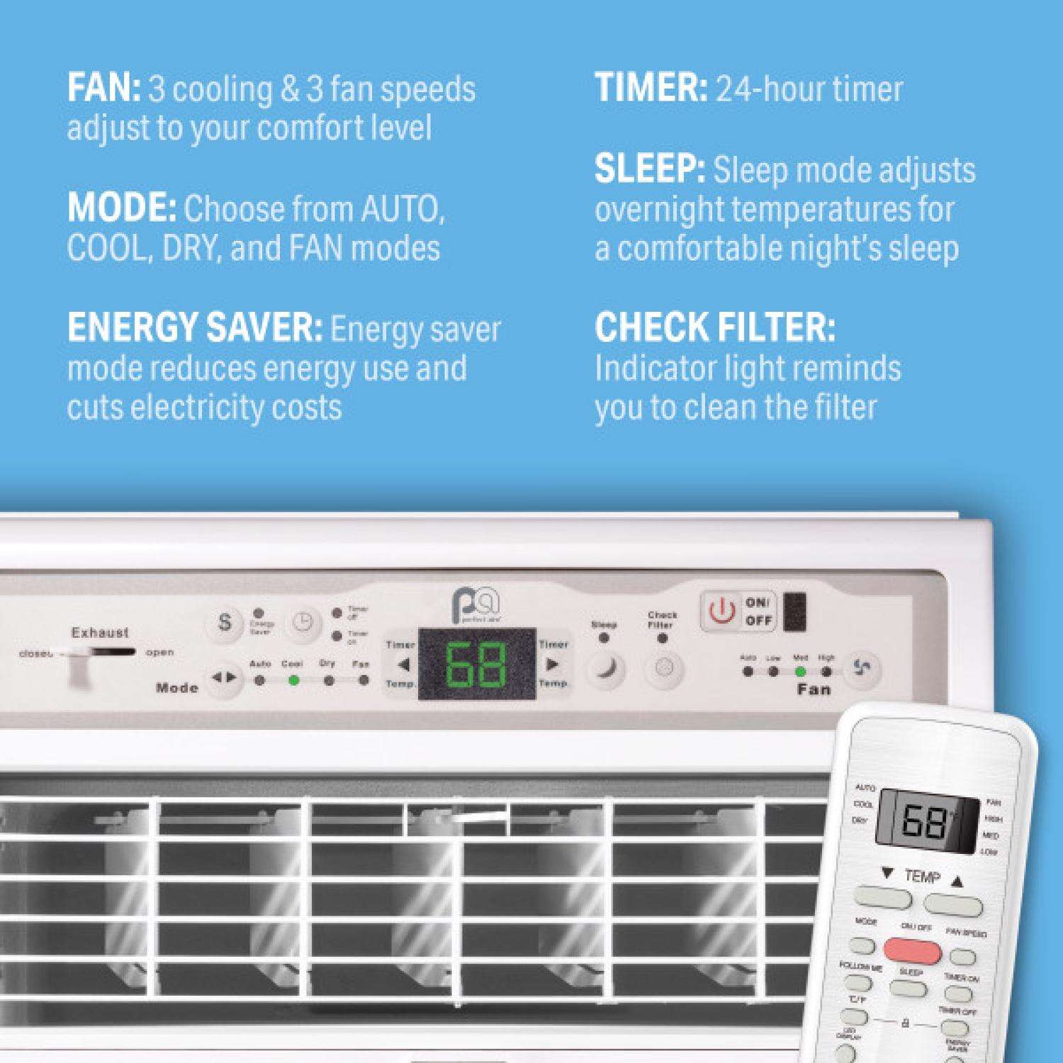 Perfect Aire 10000 BTU Casement Air Conditioner w/Remote