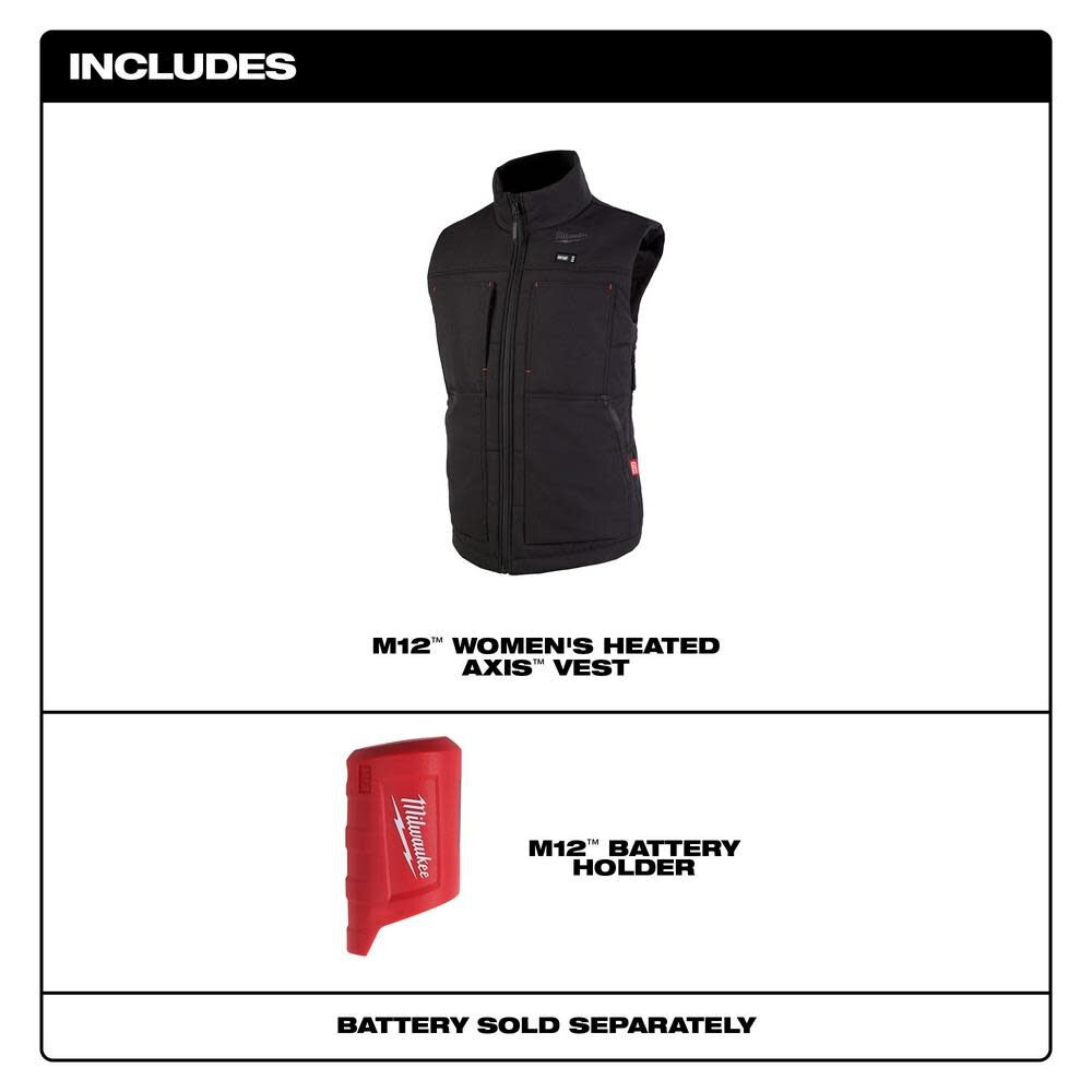 Milwaukee M12 Womens Heated AXIS Vest Bare Tool 334B-20SM910 from Milwaukee